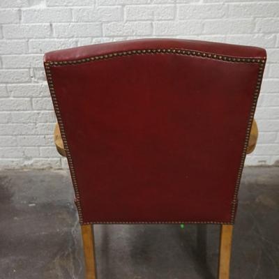 Baker Red Leather Accent Chair