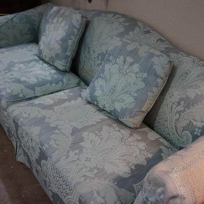 Drexel Sofa with Damask Blue Fabric