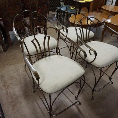 Set of 4 Metal Counter Height Stools