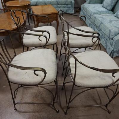 Set of 4 Metal Counter Height Stools