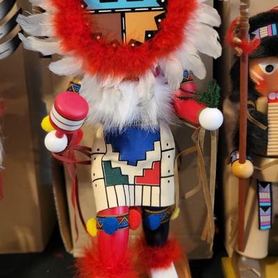 LOT OF 6 VINTAGE NATIVE AMERICAN INDIAN GERMAN NUTCRACKERS