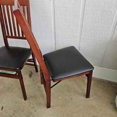 Pair of Folding Wooden Chairs (G-DW)