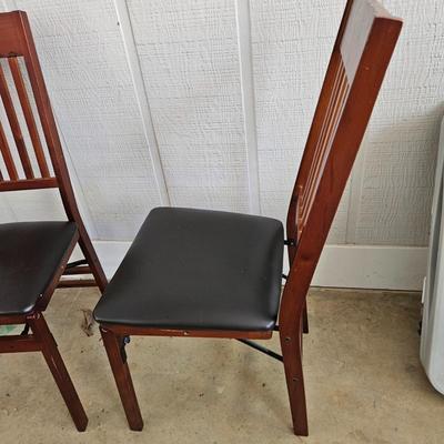 Pair of Folding Wooden Chairs (G-DW)