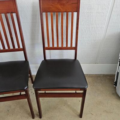 Pair of Folding Wooden Chairs (G-DW)