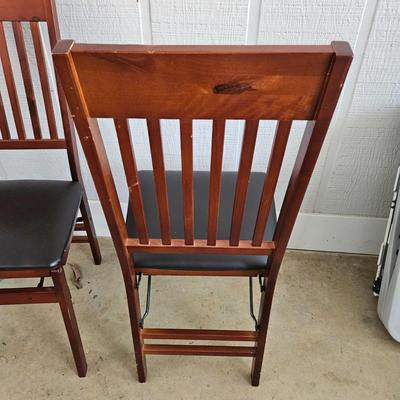 Pair of Folding Wooden Chairs (G-DW)