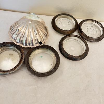 Sterling & Plated Coaters, Shell Dish Lot