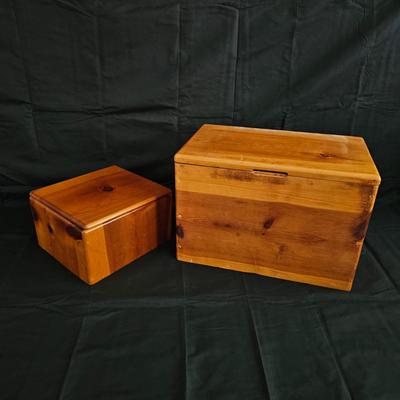 Pair of Handcrafted Pine Boxes (G-DW)