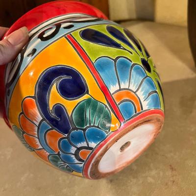 Talavera pot & fake cactus