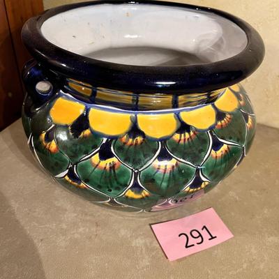 Talavera Peacock Tail Pot