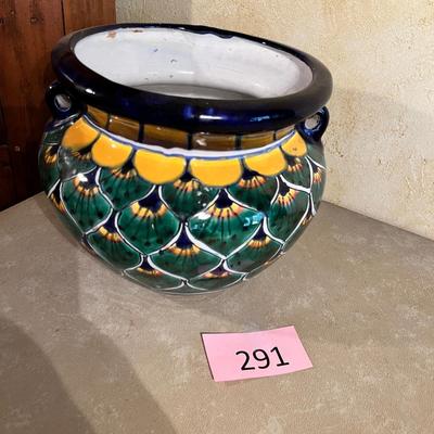Talavera Peacock Tail Pot