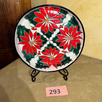 Talavera Poinsettia tray