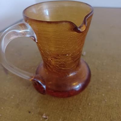 amberina crackle pitcher