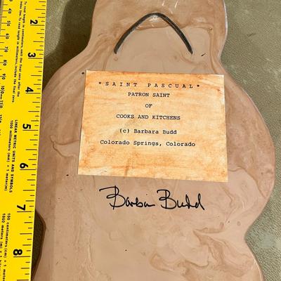 Saint Pacual terra cotta mold, signed by artist