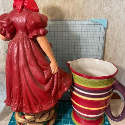 Large pitcher and women ceramic