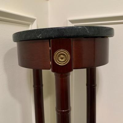 BOMBAY CO. Pedestal with Green Marble Top