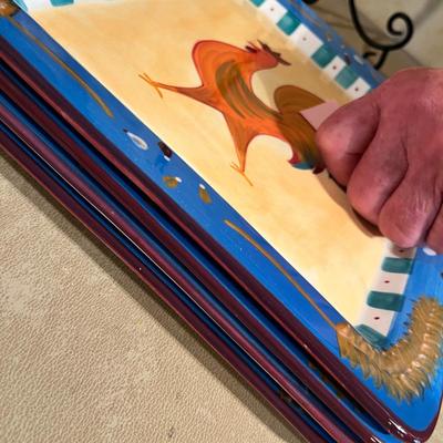 Nancy Wright Rooster plates