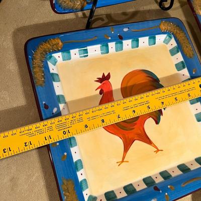 Nancy Wright Rooster plates
