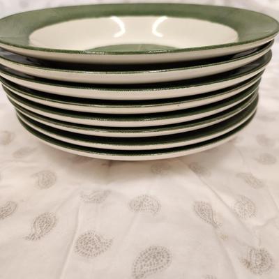 Set of 8 flanged soup bowls