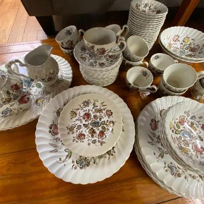 Vintage 84 Piece China Set - Staffordshire Bouquet (Made in England)