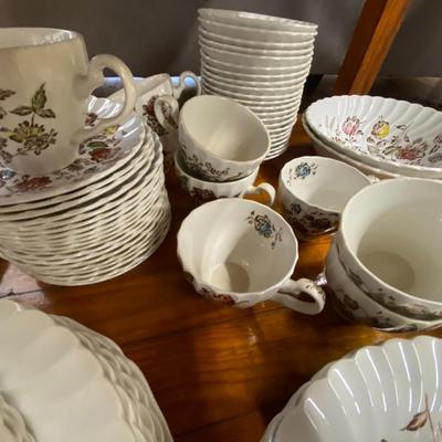 Vintage 84 Piece China Set - Staffordshire Bouquet (Made in England)