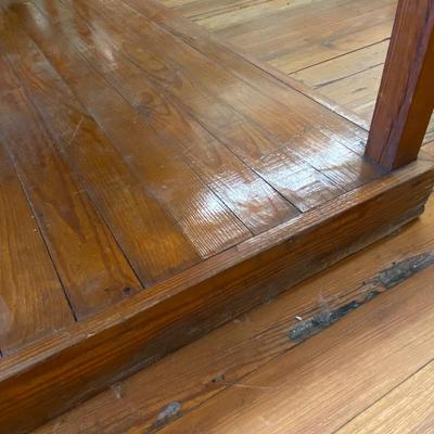 Vintage Two Tier Solid Oak Table Lot Two
