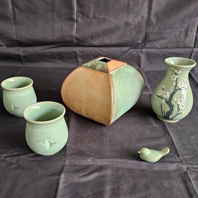 Local Mangum Pottery, Celadon Crane Vases, & More (G-JS)