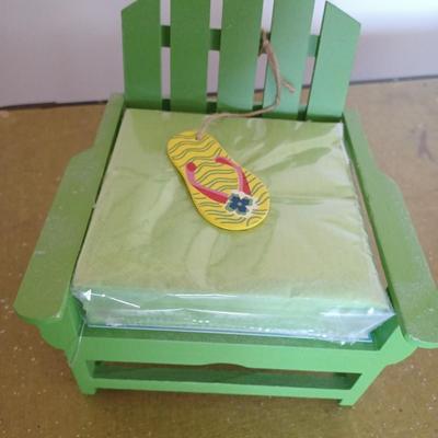 green chair napkin holder