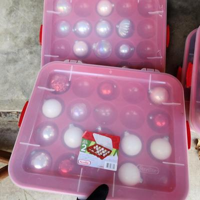 8 Sterilite Christmas Ornaments Cases Storage Containers with Ornaments.