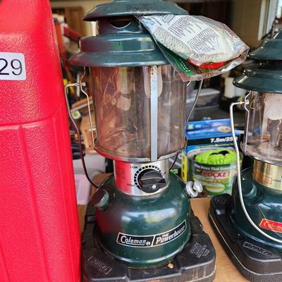 2 Vintage Coleman Powerhouse 85 CL2 83 Lanterns with Case