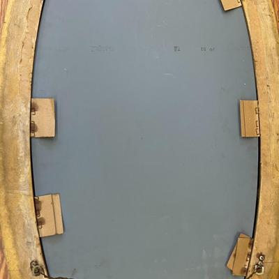 Vintage Gold Wooden Frame Oval Mirror