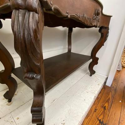 Marble Top Two Tier Table and Display Lot