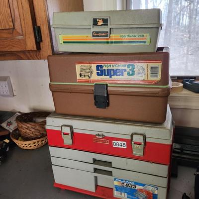 3 Fishing Tackle Boxes Plano 833 Sportfisher 250 Super 3