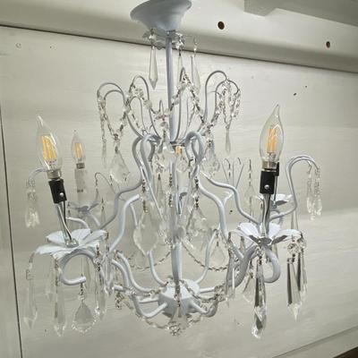 Farmhouse Metal and Glass Chandelier