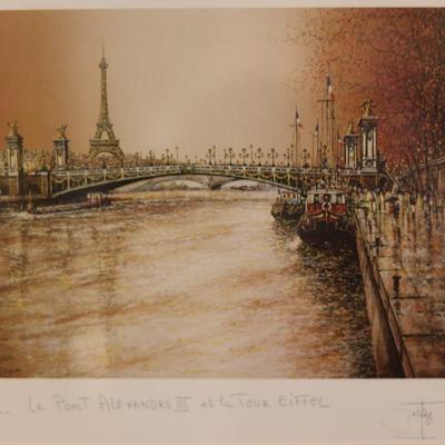 Signed & Titled Two Framed Prints of Paris