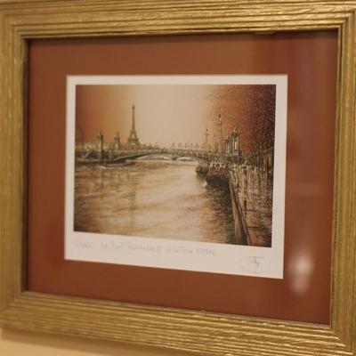 Signed & Titled Two Framed Prints of Paris