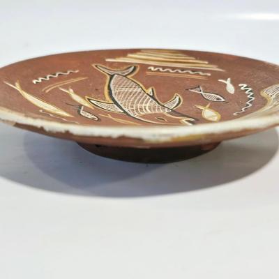 Red Ware Pottery Fish Plate