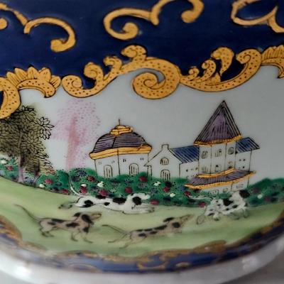 Hunting Scene Hand Painted Decorative Bowl and matching Tureen