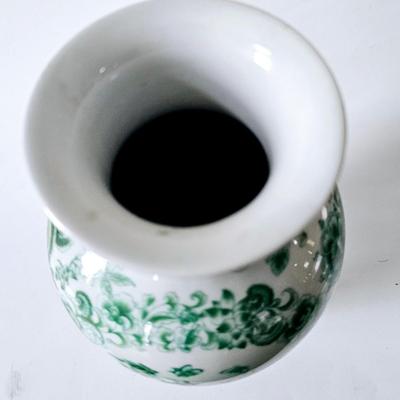 Green and White Vase