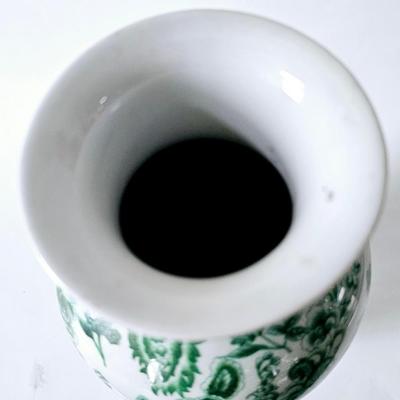 Green and White Vase