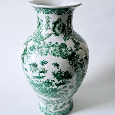 Green and White Vase