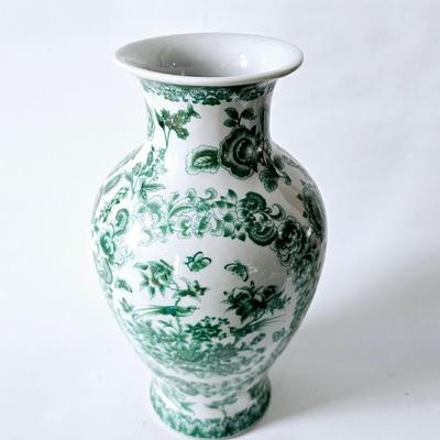 Green and White Vase