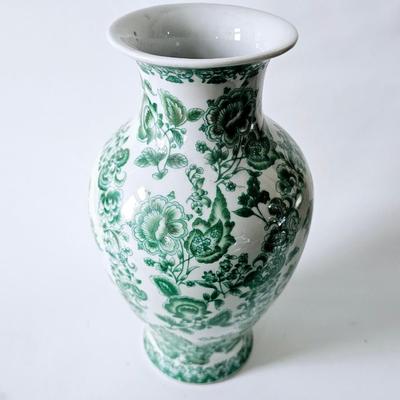 Green and White Vase