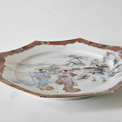 Kutani Porcelian Plate, antique handpainted plate from Japan