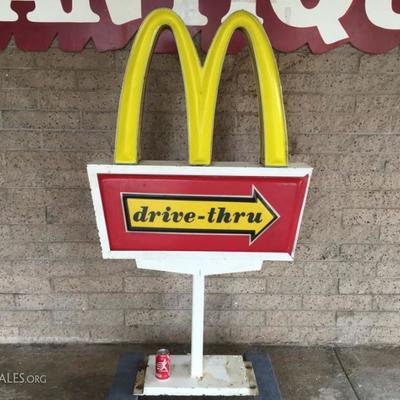 Vintage 1970's McDonalds Drive-Thru Sign