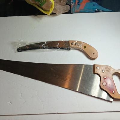 Disston 8 points Handsaw and small trim hand saw