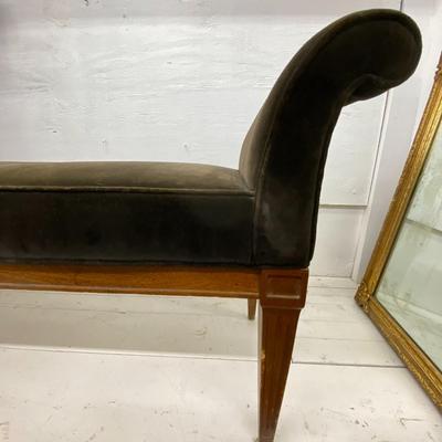 Vintage Mid-Century Modern Velvet Bench