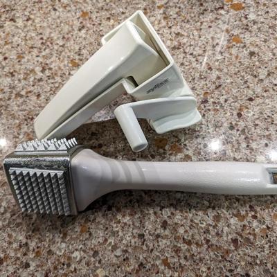 WINCO Aluminum Meat Tenderizer, Silver, 3.00" x 3.25" and ZYLISS cheese grater