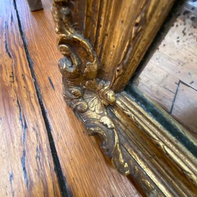 Old Golden Rectangular Wall Mirror