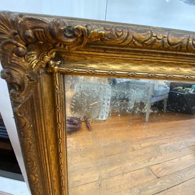 Old Golden Rectangular Wall Mirror