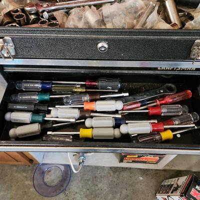 Craftsman Rally Racing Tool Chest 3 Drawer loaded w tools, Sockets, drivers and More